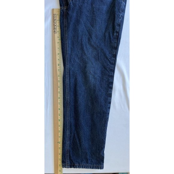 VTG 90s Lands End Womens 16 Blanket Lined Flannel Relaxed Baggy Jeans USA 32x28 - Picture 13 of 15